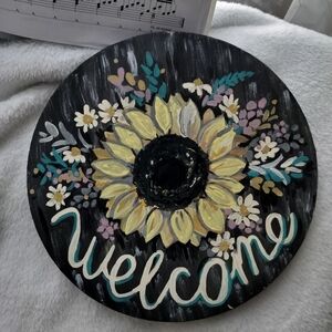 Handmade Floral Welcome Sign